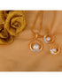 Gold plated AD and Pear studded Elegant Pendant Earrings set chain for Women & Girls