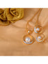 Gold plated AD and Pear studded Elegant Pendant Earrings set chain for Women & Girls
