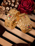 Set Of 2 Gold Plated Multi stone Studded Antique Bangles