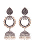 Silver Plated Contemporary Jhumka Earrings