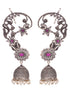 Silver Plated Quirky design Oxidised Jhumka Earrings