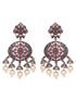 Silver Plated Oxidised Drop Earrings