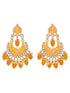 Gold Plated Yellow Contemporary Chandbali Drop Earrings