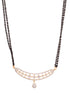 Gold Plated White AD Studded Mangalsutra Earrings