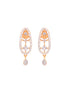 Gold Plated White AD Studded Mangalsutra Earrings