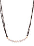 Gold Plated White AD Studded Mangalsutra Earrings