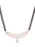 Gold Plated White AD Studded Mangalsutra Earrings