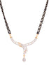 Gold Dual Toned White AD Studded Contemporary Mangalsutra Set