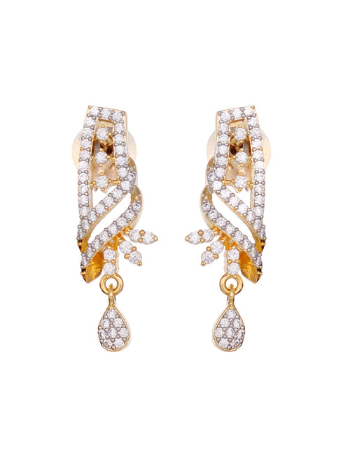 Gold Dual Toned White AD Studded Mangalsutra Jewellery Set