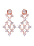 Rose Gold Plated White AD Studded Modern Necklace Jewellery Set Earrings