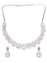 Silver Plated White AD studded Star Shaped Necklace Jewellery Set