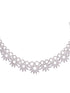 Silver Plated White AD studded Star Shaped Necklace Jewellery Set