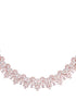 Rose Gold Plated White AD Studded Necklace Jhumka Jewellery Set