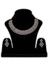 Rose Gold Plated White AD Studded Modern Necklace Jewellery Set Earrings