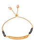 Gold Plated White AD Studded Black Beaded adjustable Mangalsutra Bracelet