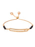Gold Plated White AD Studded Black Beaded adjustable Mangalsutra Bracelet