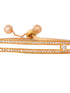 Gold Plated White AD Studded Black Beaded adjustable Mangalsutra Bracelet