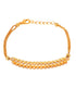 Gold Toned & White AD Studded Wraparound Adjustable Bracelet