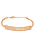 Gold Toned White Ad Studded Sleek Wraparound Bracelet