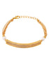 Gold Plated White AD Studded Pearls Adjustable Bracelet