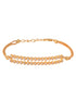 Gold Toned & White AD Studded Wraparound Adjustable Bracelet