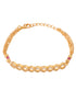 Gold Toned White AD Studded Contemporary Wraparound Bracelet