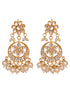 Gold Toned Kundan Studded & Pearl Beaded Circular Earrings