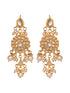 Gold Plated Kundan Studded & Pearl Beaded floral Earrings