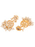 Gold Toned Kundan Studded & Pearl Beaded Circular Earrings