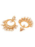 Gold Toned Kundan Studded & Pearl Beaded Designer Circular Earrings