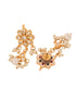 Gold Plated Kundan Studded Floral Paan Earrings
