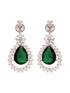 Silver Plated Green drop Earrings