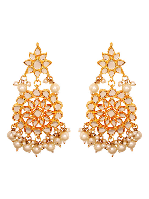 Gold Plated Kundan Studded Pearls Beaded Traditional Jewellery Set