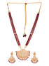 Gold Plated Polki Red mala Beaded Rani Haar Jewellery Set
