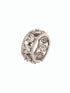 Silver Rhodium Plated White AD Studded Band Challa Finger Ring