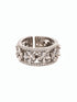 Silver Rhodium Plated White AD Studded Band Challa Finger Ring