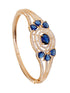 Gold plated Blue AD studded handcrafted designer Bracelet for Women & Girls