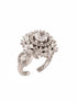 Silver Plated White AD Studded Cluster Finger Ring