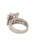 Silver Toned White AD Studded Solitaire Square Finger Ring