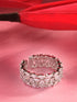 Silver Plated White CZ Studded Band Finger Ring
