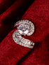 White Rhodium plated AD Studded Solitaire Victorian Finger Ring