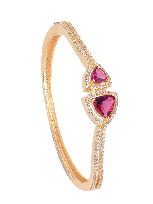 Gold plated Ruby AD Handcrafted Bracelet for Women & Girls