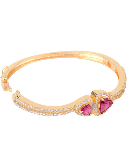 Gold plated Ruby AD Handcrafted Bracelet for Women & Girls