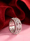 Silver Rhodium Plated White AD Studded Band Challa Finger Ring