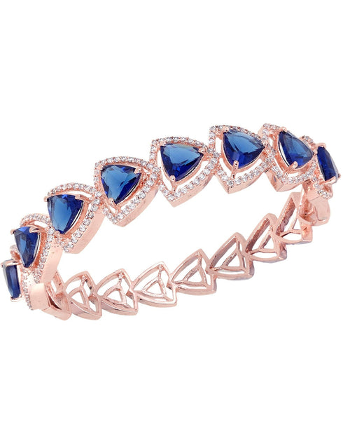 Rose Gold plated Blue AD designer Handcrafted Bracelet for Women & Girls
