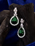 Silver Plated Green drop Earrings
