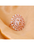 Rose Gold plated White AD studded handcrafted adjustable Ring for Women & Girls