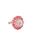 Rose Gold plated Ruby AD studded handcrafted adjustable Ring for Women & Girls