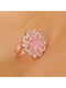 Rose Gold plated Pink AD studded handcrafted adjustable Ring for Women & Girls