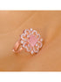 Rose Gold plated Pink AD studded handcrafted adjustable Ring for Women & Girls